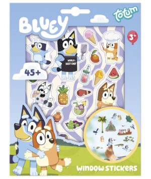 Творчески комплект Totum, Bluey, Стикери за стъкло, 45 броя