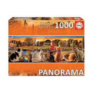 Котки на кея - панорамен пъзел 1000 части