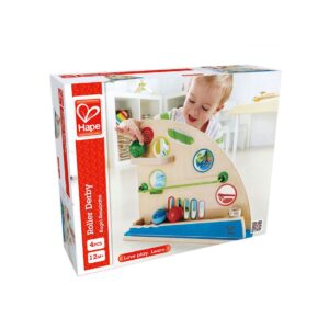 Дървен комплект, Hape, Ролер с цветни топки, 4 части