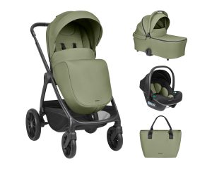 Комбинирана количка 3в1 с кош за новородено Modena Army Green 2027