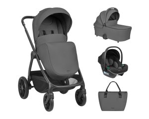 Комбинирана количка 3в1 с кош за новородено Modena Dark Grey 2027