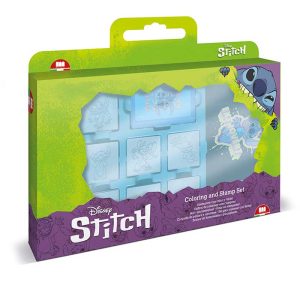Комплект за творчество Stitch със 7 печата, 3 флумастера и бележник за рисунки