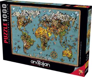Пъзел, Anatolian, Световна карта с пеперуди, 1000 части