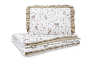Спален комплект двулицев за бебешко креватче Forest Beige 75X95 25X35 Sensillo