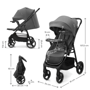 Бебешка количка Kinderkraft TRIG 3 GRANITE GREY