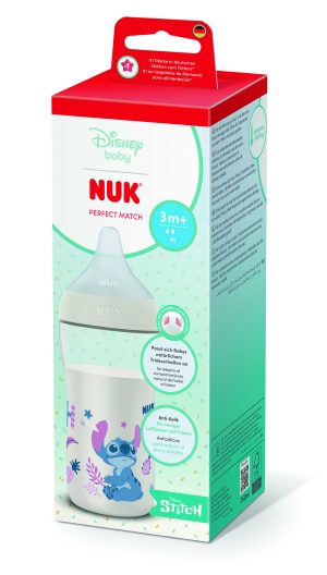 NUK Perfect Match Шише РР 260мл. със силиконов биберон за хранене M, 3+ мес., STITCH