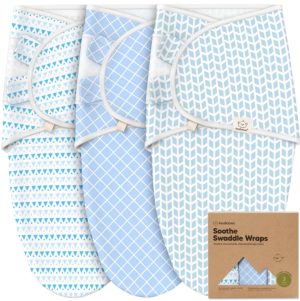 Антистрес Пелени За Повиване Organic 0-3 Месеца 3Бр Сини KeaBabies