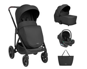 Комбинирана количка 3в1 с кош за новородено Chiara Black 2027