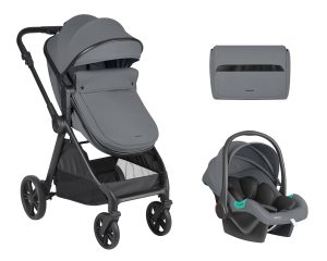 Комбинирана количка 3в1 трансф. седалка Eloe Dark Grey