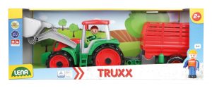 Количка за игра, Lena, Трактор с ремарке за сено, Truxx 55 см
