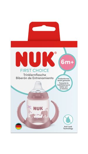 NUK FIRST CHOICE ШИШЕ СОК Temperature Control,150мл, 6м+, Слон, розова