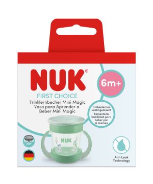 NUK ЧАША First Choice Mini MAGIC CUP 160мл., 6м+ , Пингвин, зелен
