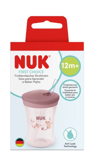 NUK ЧАША FIRST CHOICE СЪС СЛАМКА 230мл., 12м+, Коала, розова