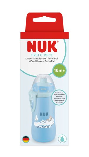 NUK ЧАША FIRST CHOICE С КЛАПА 300мл., 18м+, Мечка синя