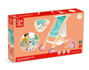 Дървена детска Количка за кукли, Hape, 2 части