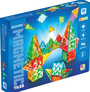 Магнитен конструктор, Geomag, Разноцветни плочки, 60 части
