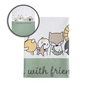 ЧАРШАФ 150/100см HAPPY FRIENDS МИНТ