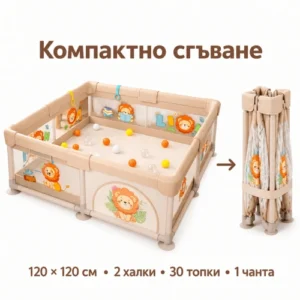 Бебешка мека ограда за игра Sonne Savaro – 120×120 см