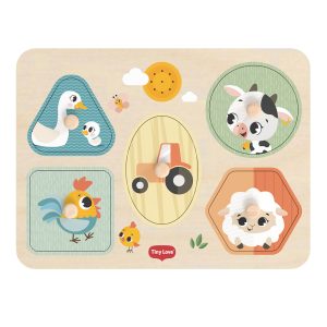 Музикален дървен пъзел TINY LOVE Farmers Funday, 12м+
