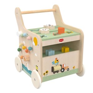 Дървена проходилка за бутане с активности TINY LOVE Farmers Funday, 12м+