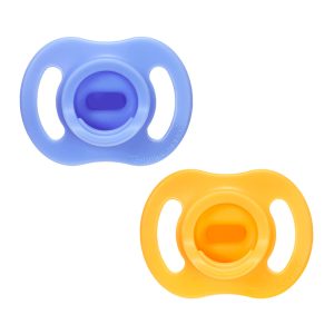 Ортодонтични залъгалки Tommee Tippee Ultra Light Stay Put, 6-18м, жълта/синя
