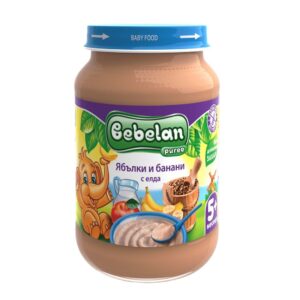 Млечна каша Bebelan Puree - Ябълки и банани с елда, 190 g