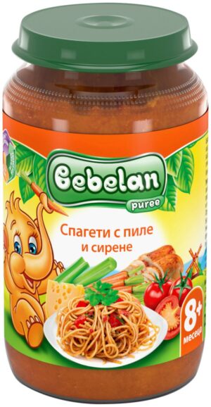 Ястие Bebelan - Спагети с пиле и сирена, 220 g