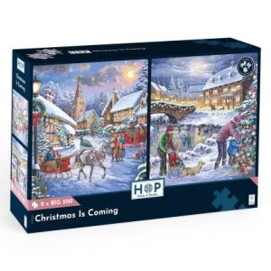 Комплект от 2 пъзела с едри части 500 - Зимни картини - The House of Puzzles