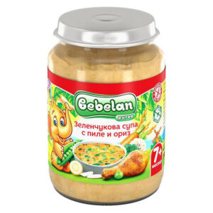 Бебешко ястие Bebelan Puree - Зеленчукова супа с пиле и ориз, 190 g